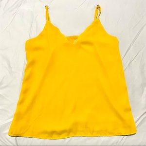 Socialite scalloped sunny yellow blouse